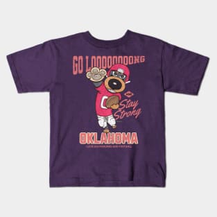 Cute Doxie Dog for go long oklahoma Dachshund Football Kids T-Shirt